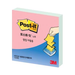 [3M] KR330 팝업리필용 포스트잇노트(벚꽃핑크/애플민트)